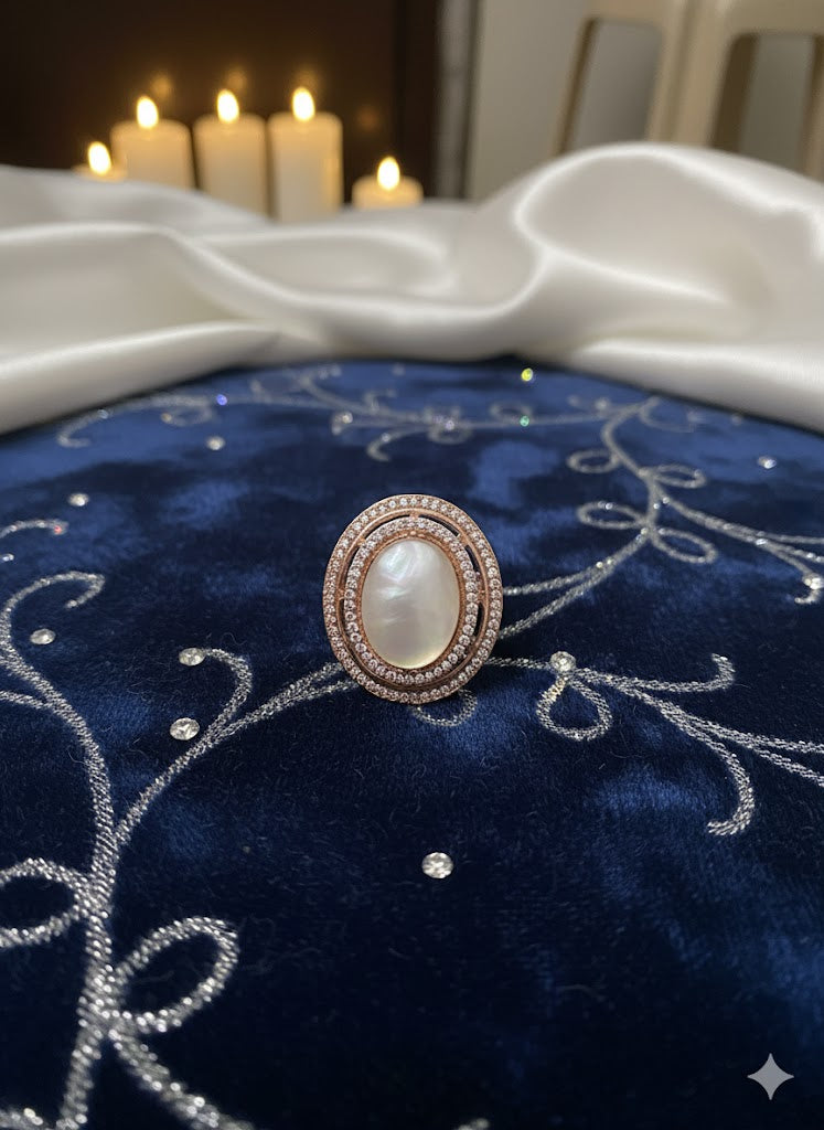 Celestial Pearl Radiance: A Diamond-Haloed Masterpiece