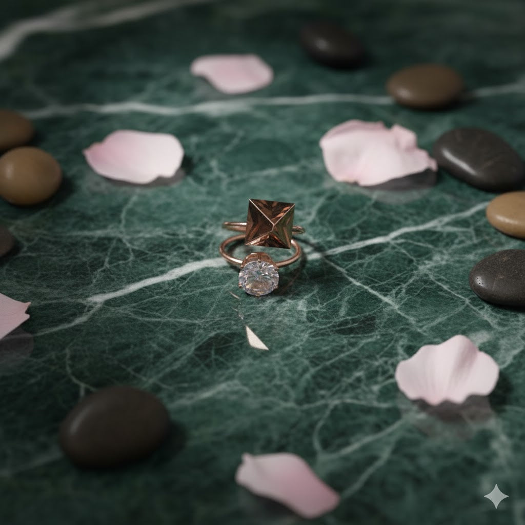 Geometric Edge: The Square & Sparkle Ring