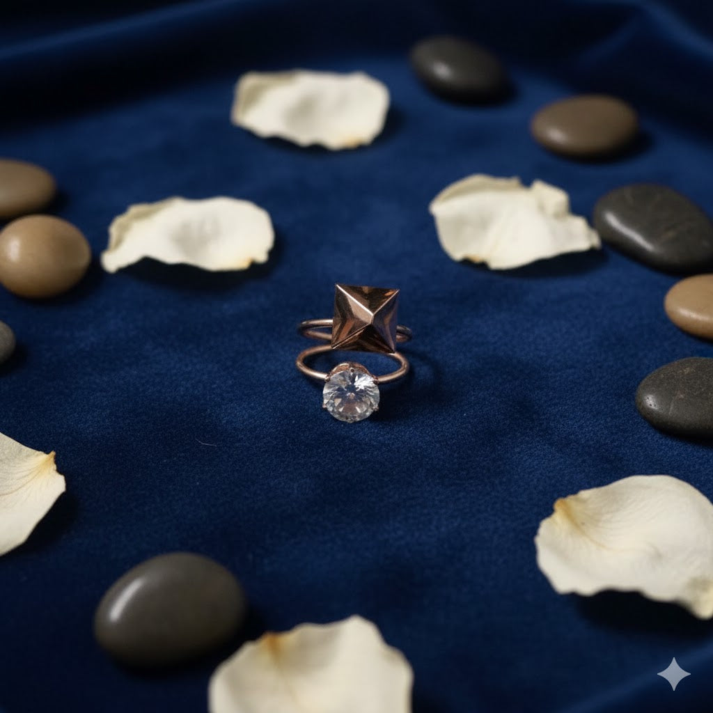 Geometric Edge: The Square & Sparkle Ring